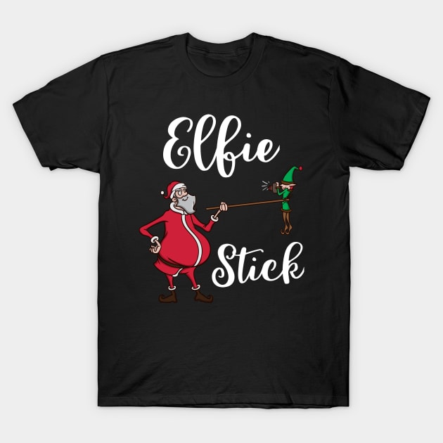 Funny Elf Pun Selfie Stick Santa Claus Christmas Meme Gift T-Shirt by TellingTales